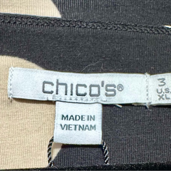 Chico’s The Perfect Tee 3/4 Sleeve Polka Dot Black Top Size 1X - Picture 10 of 11